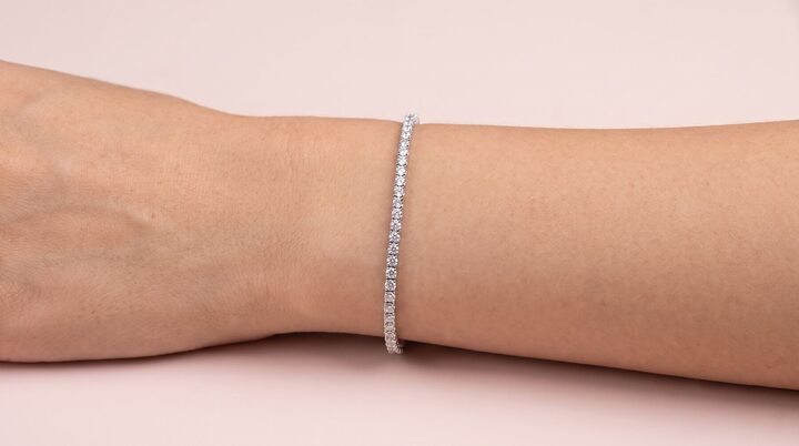 The bracelet worn on a wrist